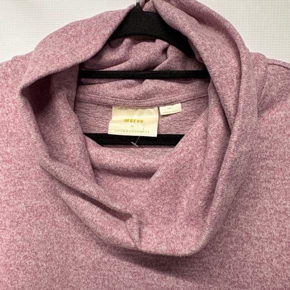Maeve Anthropologie Cowl Neck Tunic Sweater Dress Heathered Pink Small - Picture 3 of 10